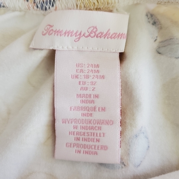 K1189 * Tommy Bahama Girls Lemon Tank White Yellow Size 24M - Picture 4 of 7